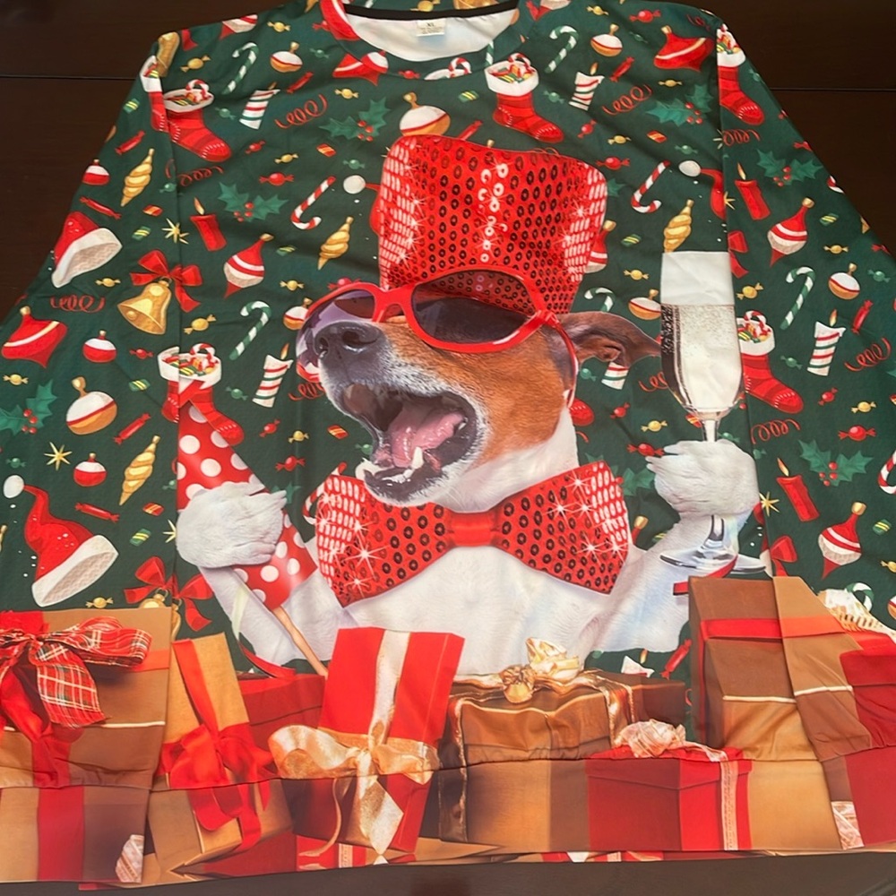 NWOT Chihuahua ugly Christmas sweater sweatshirt unisex men’s large